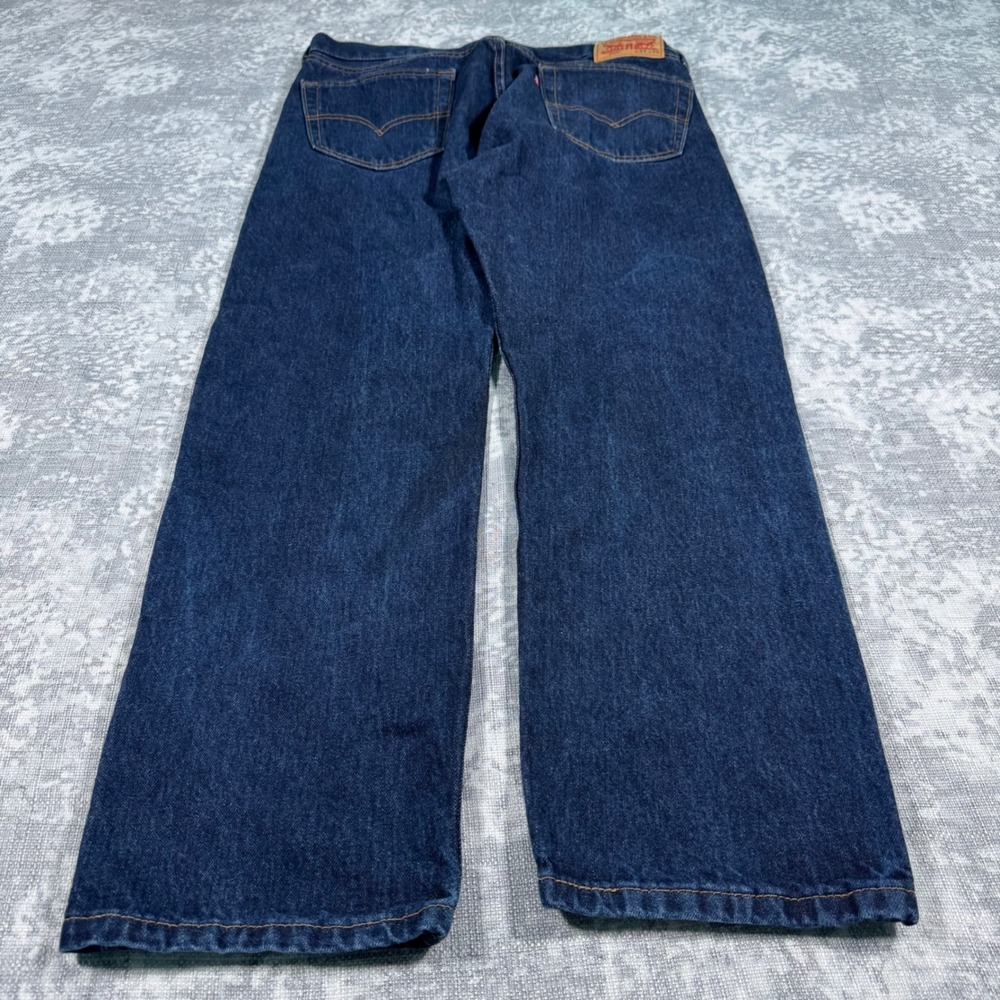 Levis 505 Regular Fit Jeans Mens 34x29 Dark Wash Indigo Baggy Y2K Straight Leg
